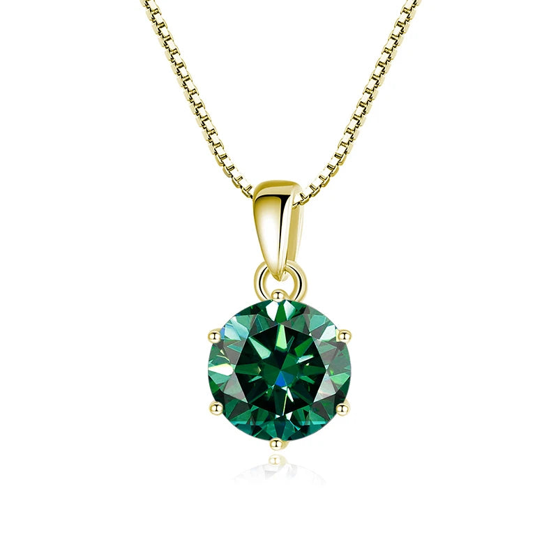 Butterflykiss 1 CT Real Moissanite Pendant Necklace - gold turquoise / 45cm