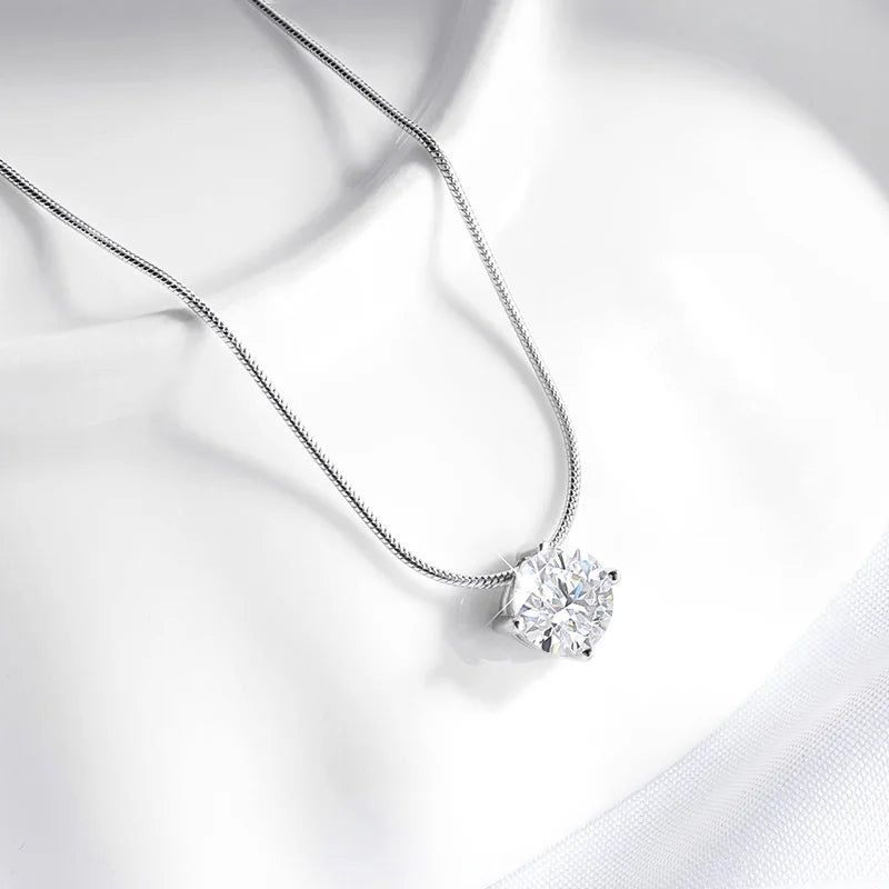 Smyoue 0.5-2CT D Color Certified Moissanite Necklace
