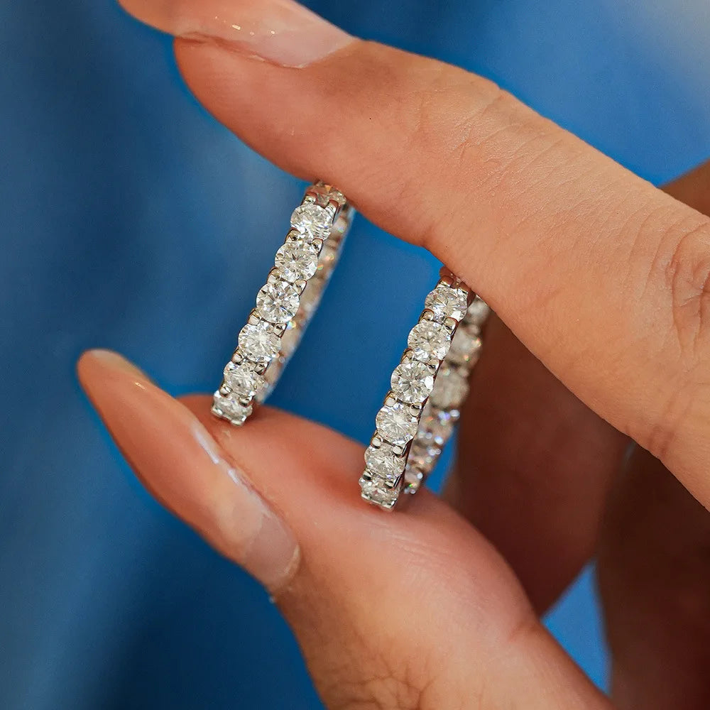 JoyceJelly 2.6cttw D Color 3mm All Moissanite Earrings
