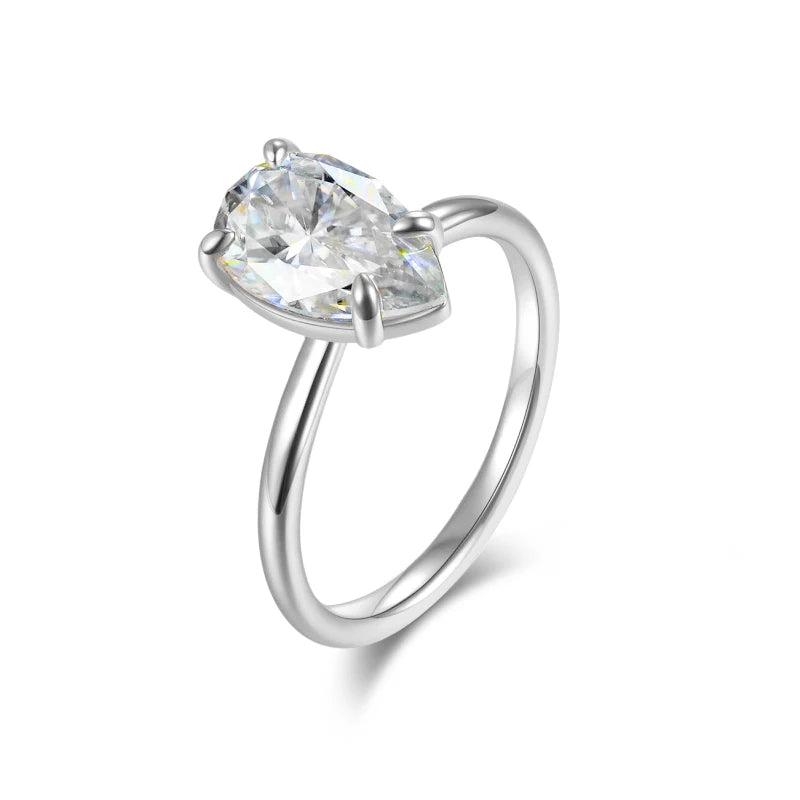 Smyoue 7*11mm Zircon Moissanite Solitaire Women