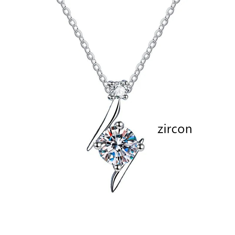 1.0 carat women moissantie pendant necklace for