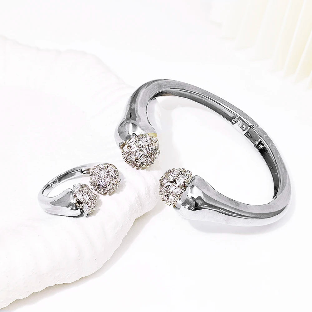 Women Bracelet And Ring Set Luxury Gold Color