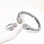 Damen Armband und Ring Set Luxus Goldfarbe