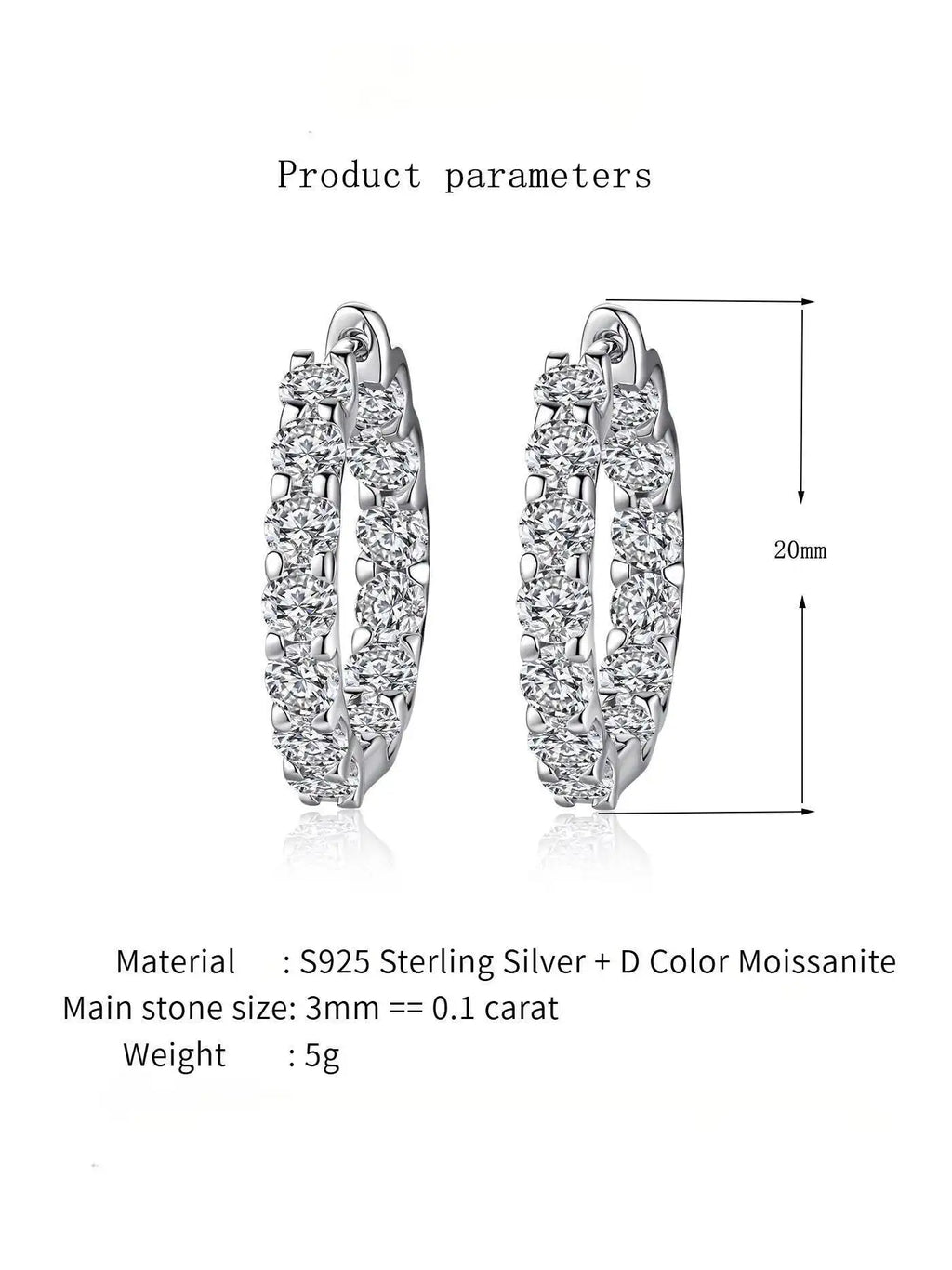 SG 2.6ct D Color Moissanite 925 Sterling Sliver