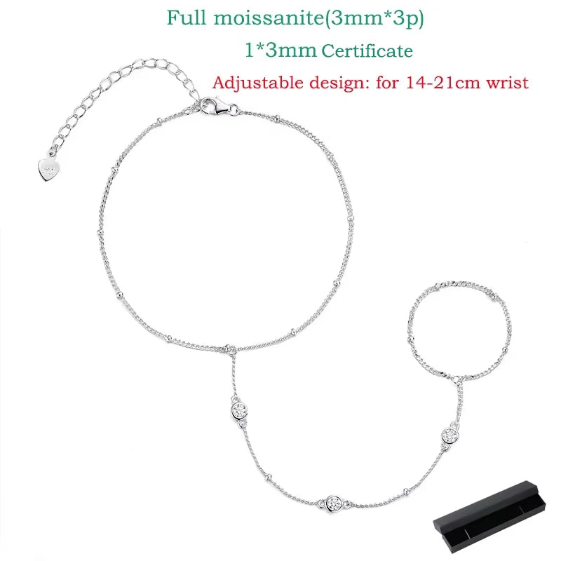 Smyoue 3MM Moissanite Bracelets for Women 14-21cm