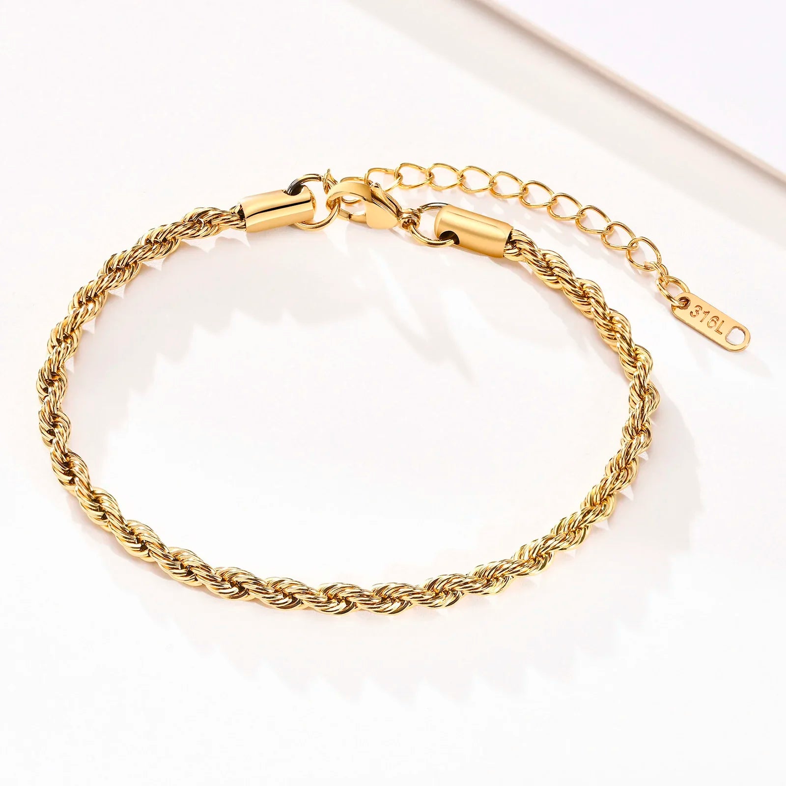 2-5MM Stainless Steel Rope Bracelets for Boys,Adju