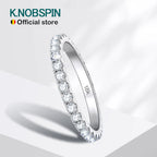 KNOBSPIN 2mm D Color Moissanite Ring 925 Sterling