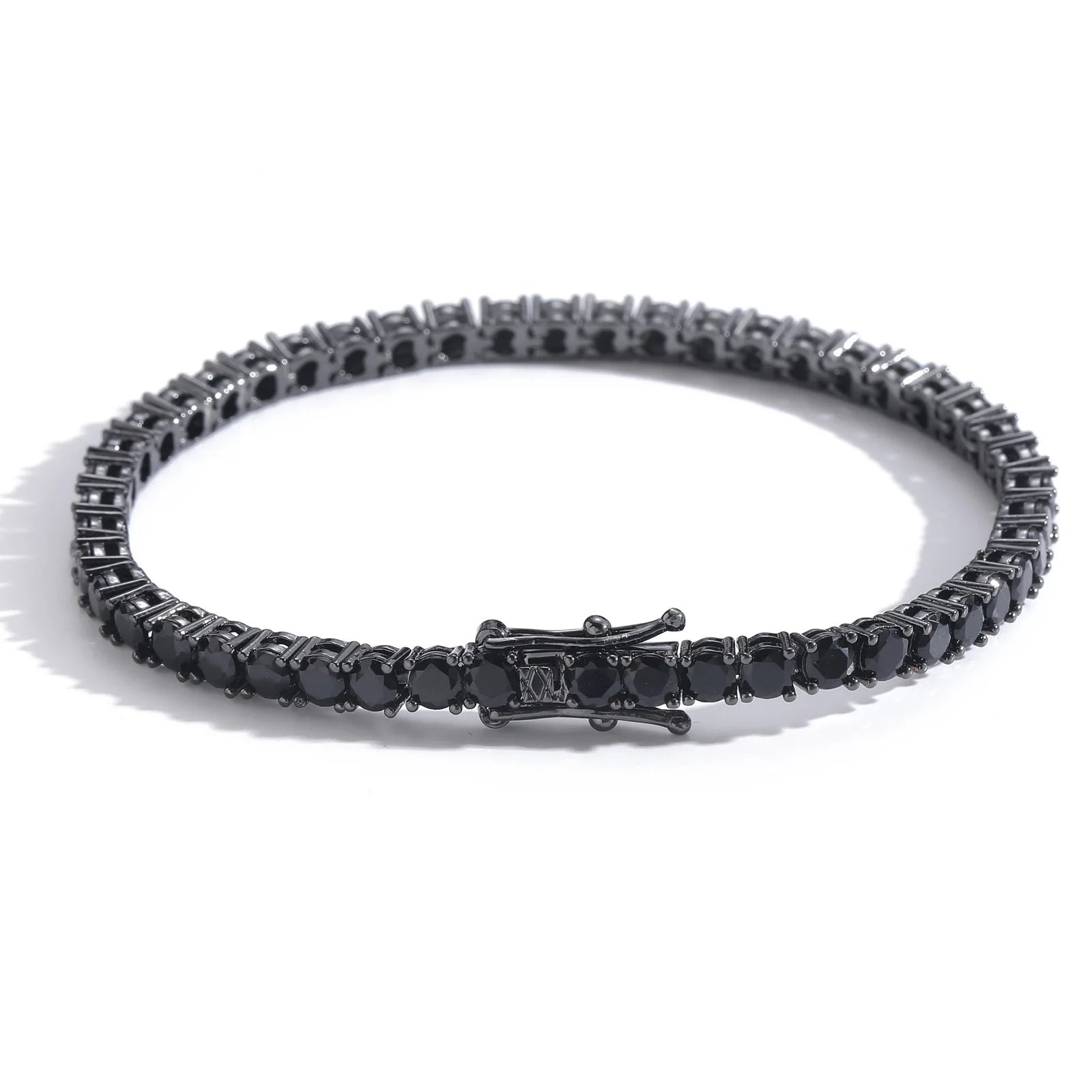 EUREKA  Hip Hop Tennis Bracelet Zirconia Copper - 4MM Black Rhodium / 17cm / black, 3MM Black Rhodium / 21cm / black, 3MM Black Rhodium / 19cm / black, 3MM Black Rhodium / 17cm / black, 4MM Black Rhodium / 21cm / black, 4MM Black Rhodium / 19cm / black