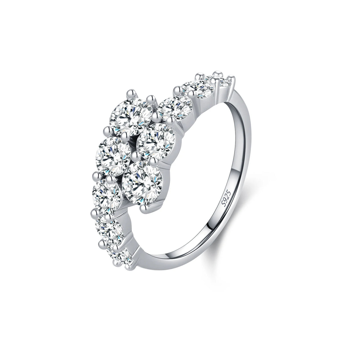 MODIAN 925 Sterling Silver Classic Luxury Round CZ