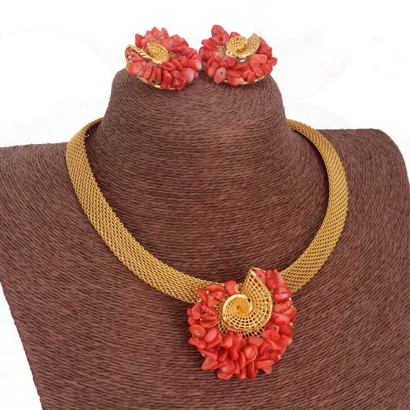 Traditional Orange / Red Coral Beads Africa Nigeri