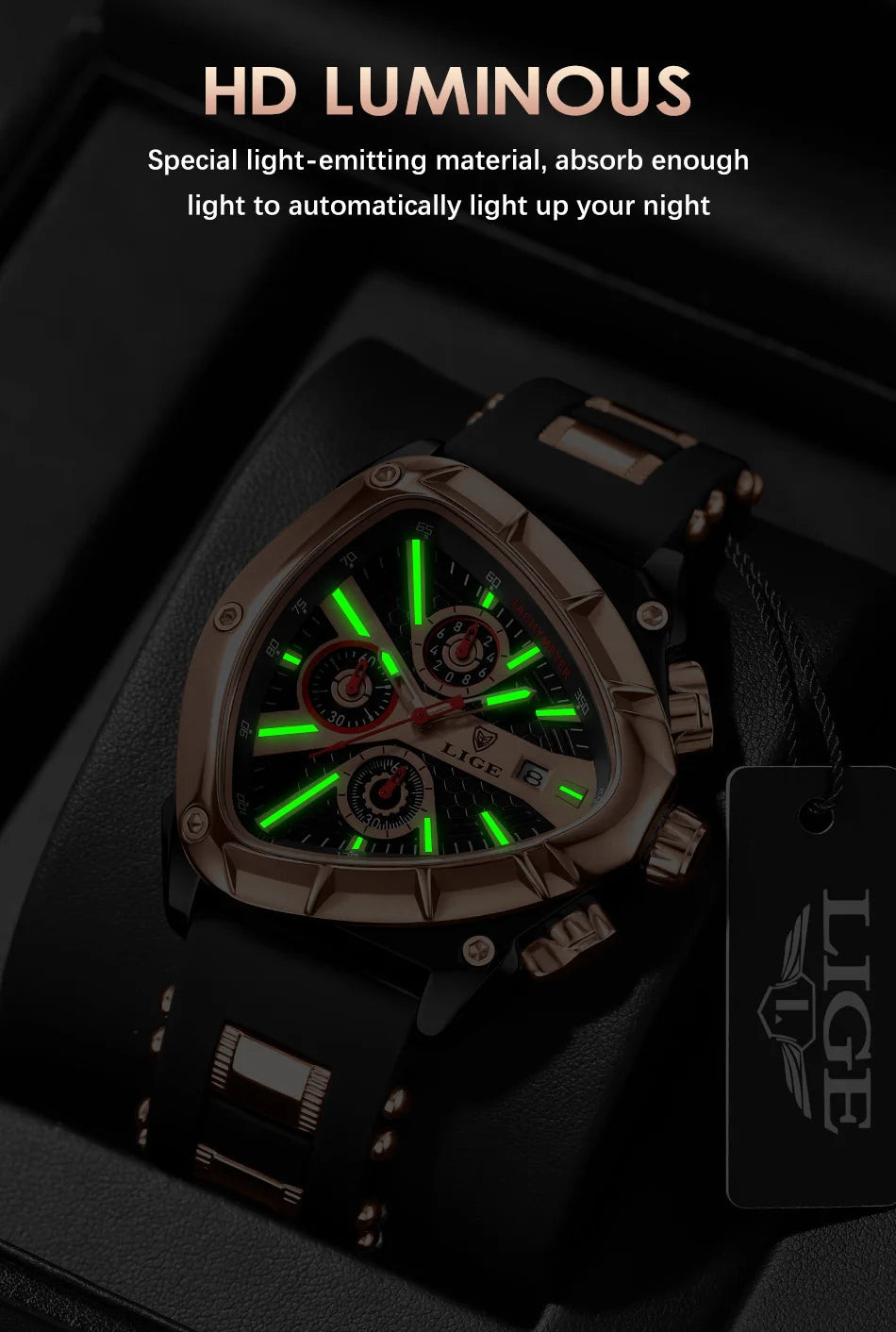 Lige Watch for Men Chronograph Casual Fashion.