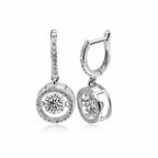 White Gold Plated 0.5/1CT Moissanite Drop Earring for - WHITE / 0.5ct(5mm)and 0.5ct, WHITE / 1.0ct(6.5mm)and1.0ct