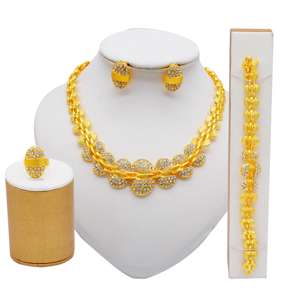 Dubai Women Gold Color Jewelry Sets African Wedding - BJ850-1-E2