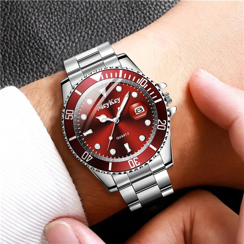 Fashion Men Business Watches Stainless Steel Band Men