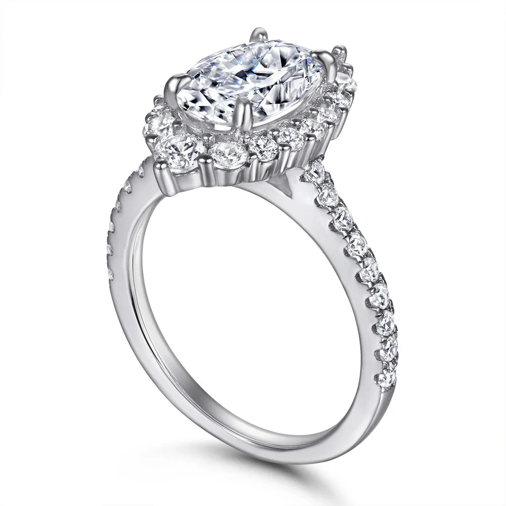 2.5ct Oval Moissanite Wedding Rings 7x10MM with