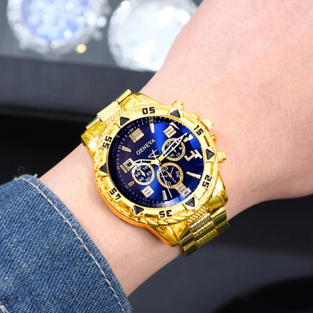 [4pcs/set Business Quartz Watch] Large Dial Trendy