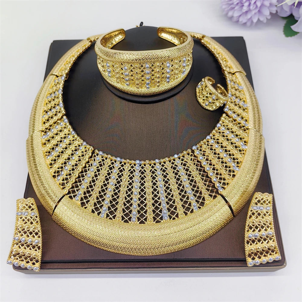 Dubai Women Jewelry Set Classic Design 18k Gold