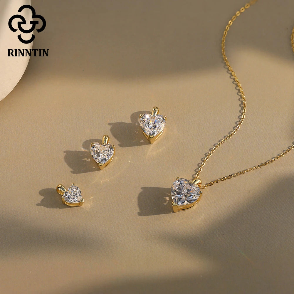 Rinntin Moissanite Diamond Heart Pendant 1-4CT
