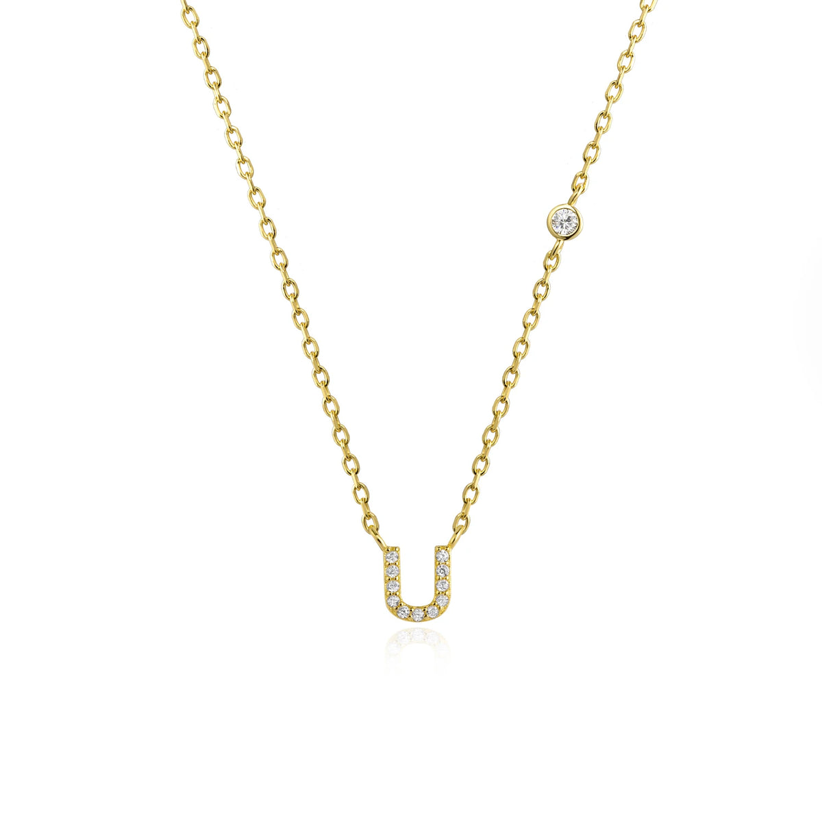 ANDYWEN 925 Sterling Silver Gold Small 26 Letters A- Z - Gold U
