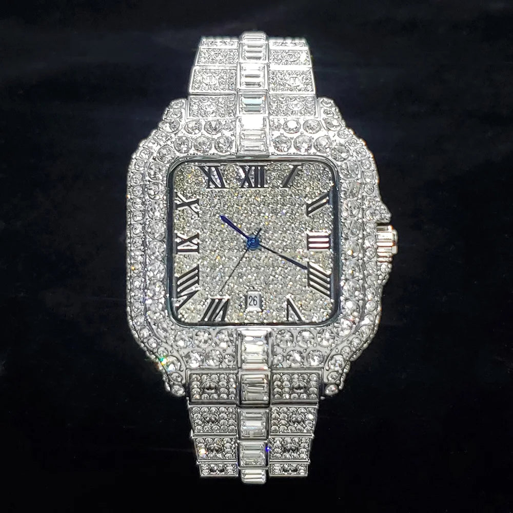 Luxury Diamond Watch for Men Hip Hop Style Bling Bling