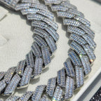 Collier ras du cou lourd Hip Hop Two Stone 20mm 2