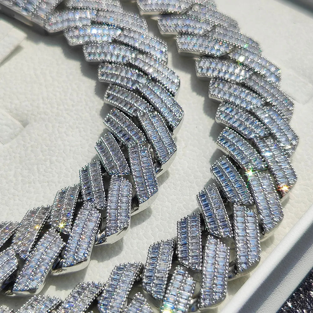 Hip Hop Two Stone 20mm Heavy Choker Necklace 2