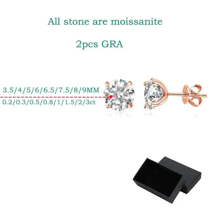 TY 925 Sterling Silver 0.2-3CT Rose Gold Color