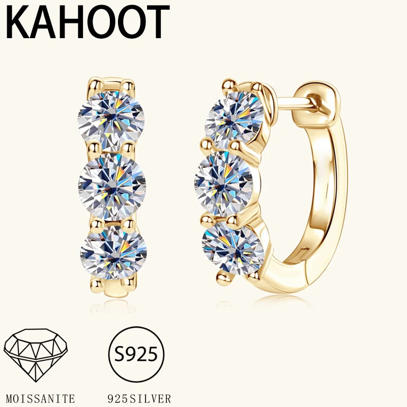 These 925 sterling silver moissanite earrings are