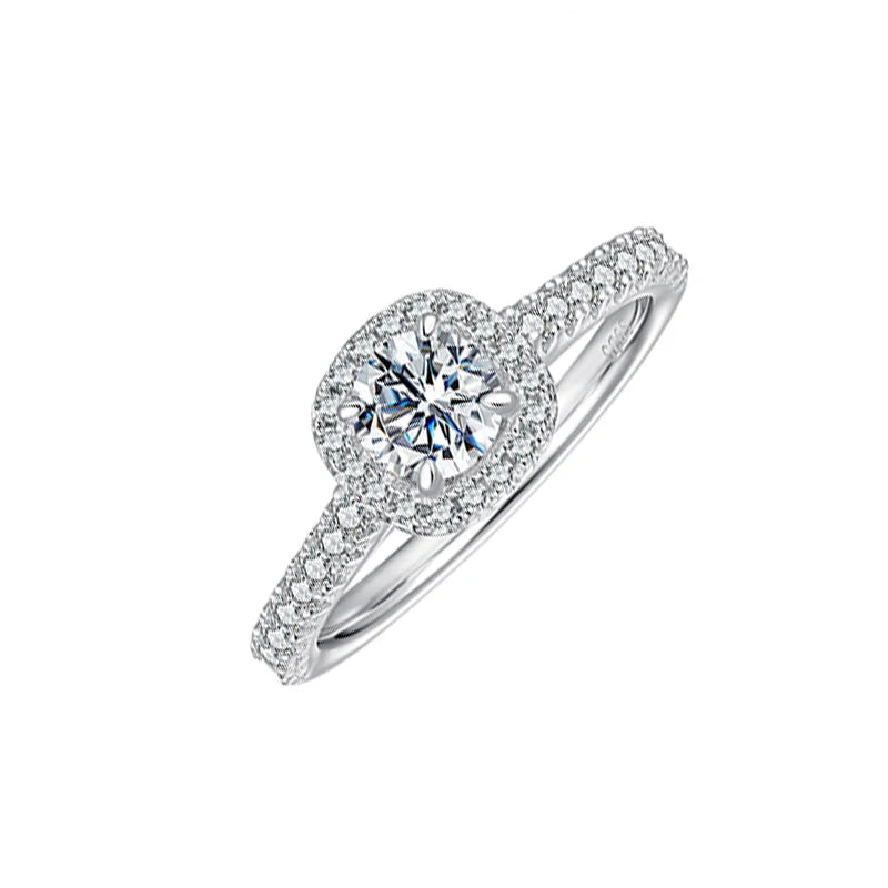 BAMOER 0.5-3.5CT Moissanite Necklace Stud Earrings 925 - Ring MSR079-8, Ring MSR079-7, Ring MSR079-6