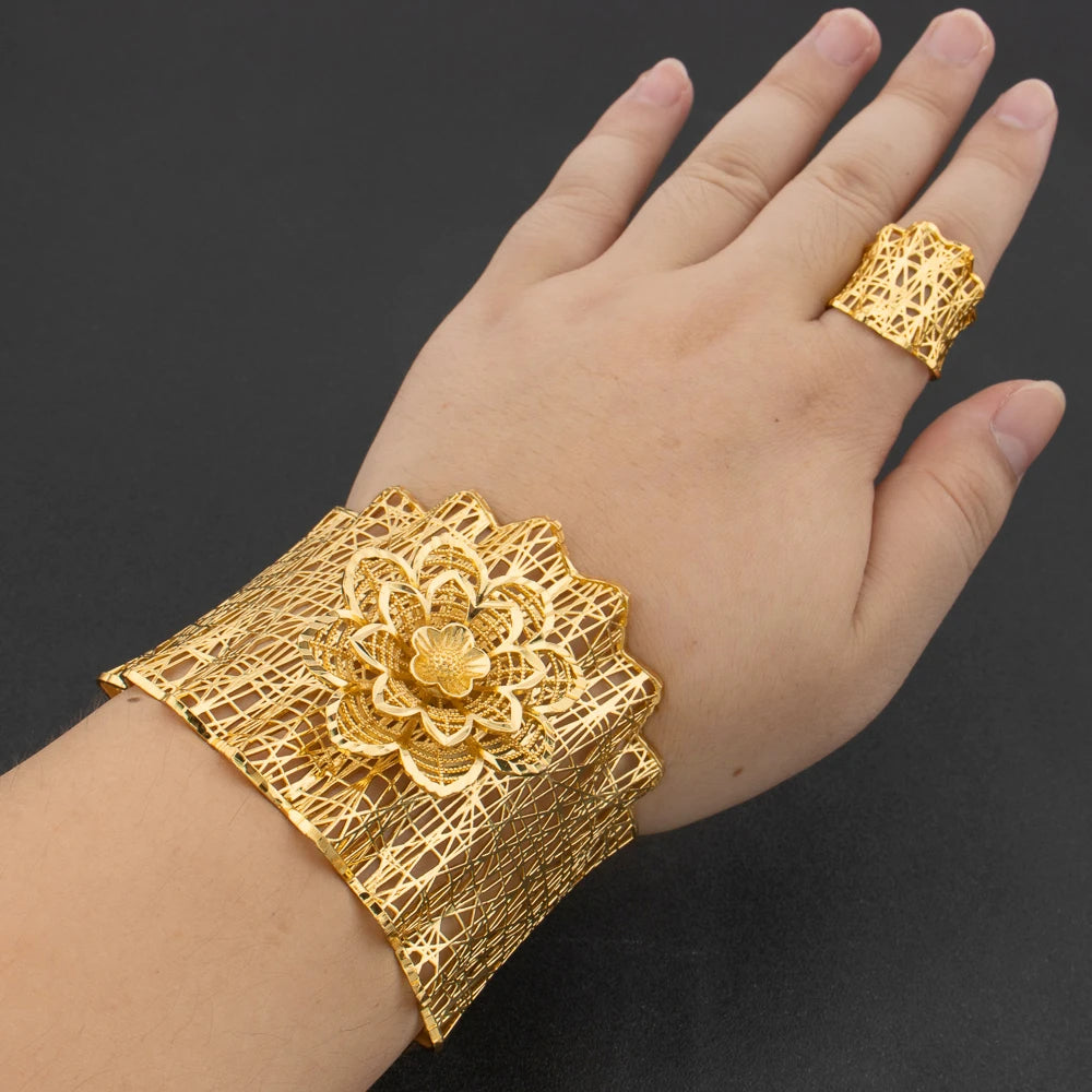 Arab Luxury 18K Gold Plated Jewelry Set Women.
