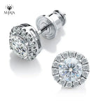 Boucles d'oreilles halo Moissanite 0.3-1CT couleur D en argent sterling 925