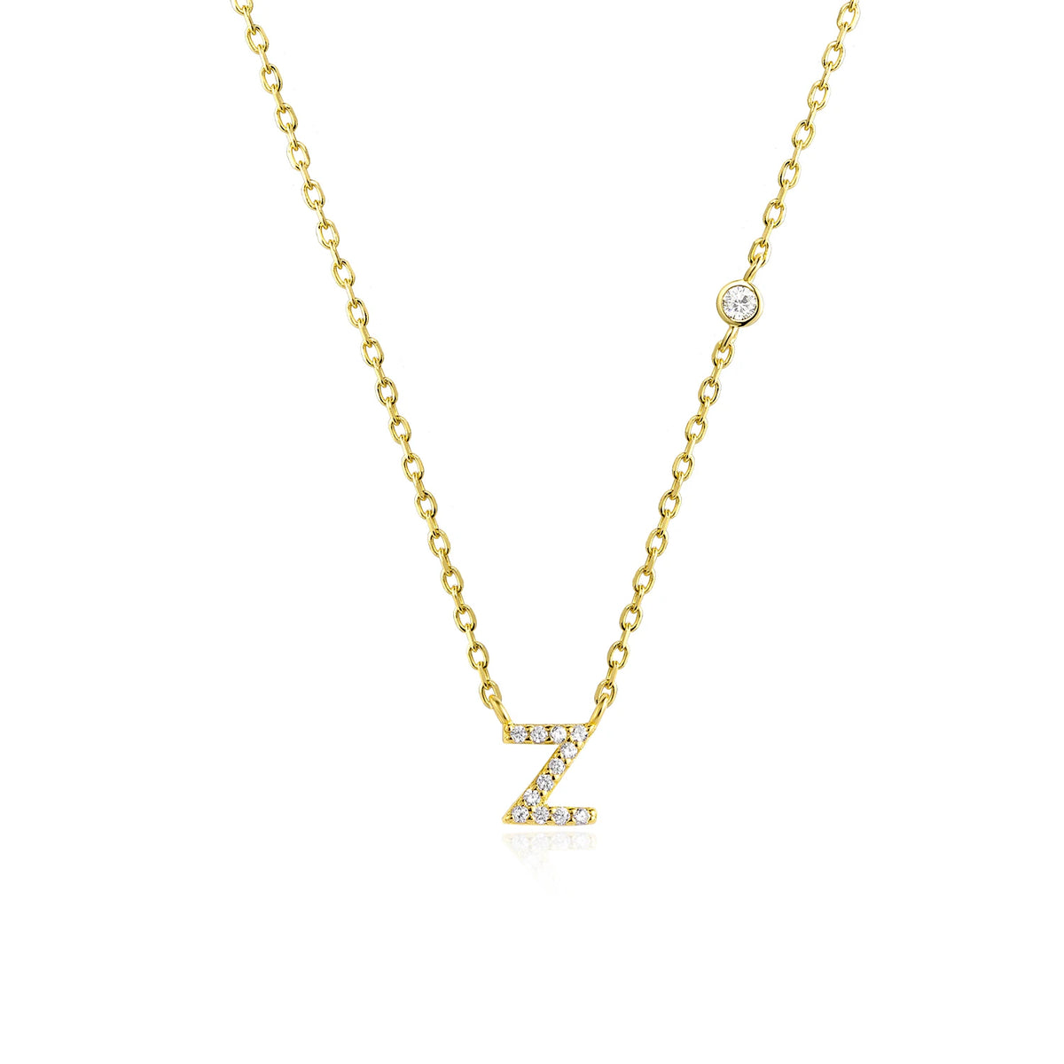 ANDYWEN 925 Sterling Silver Gold Small 26 Letters A- Z - Gold Z