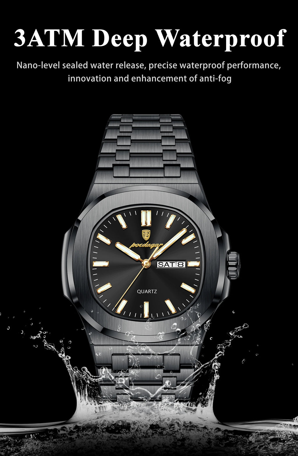 Poedagar Top Trendy Men's Watches Waterproof Lumin.