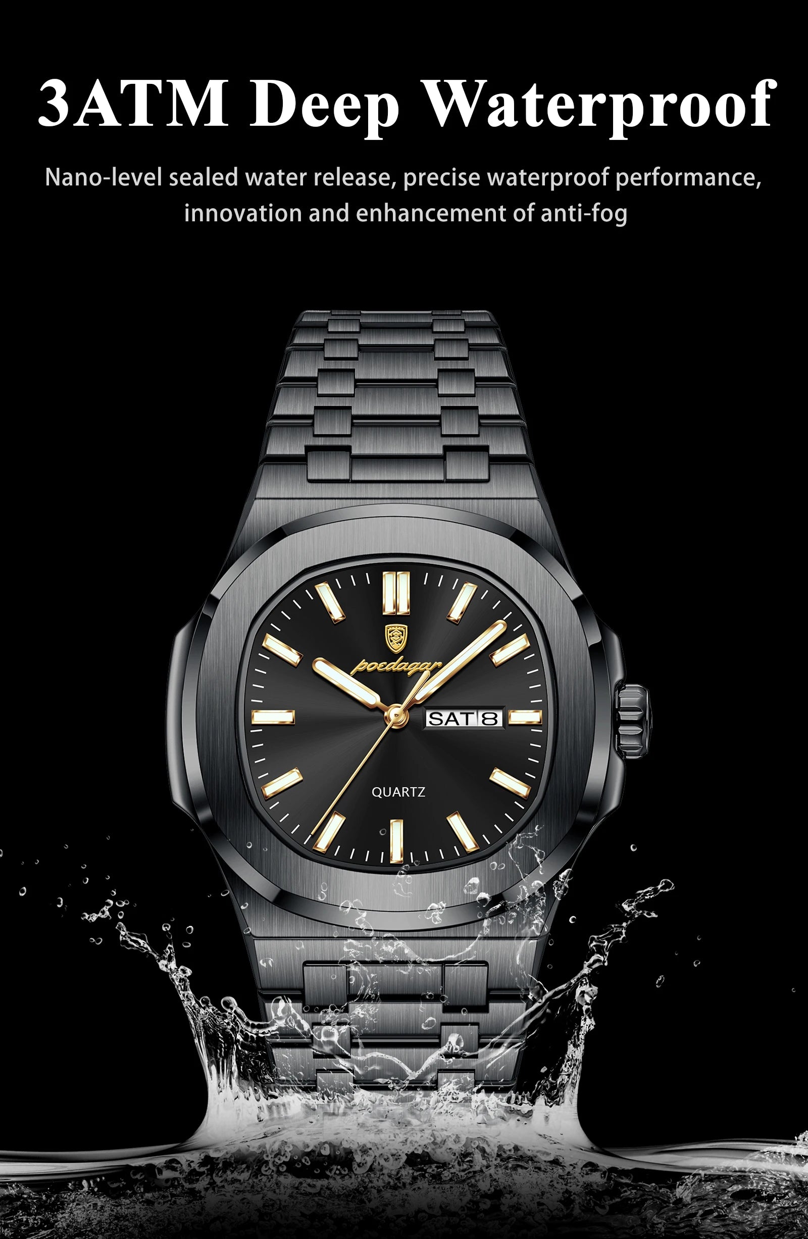 Poedagar Top Trendy Men's Watches Waterproof Lumin.