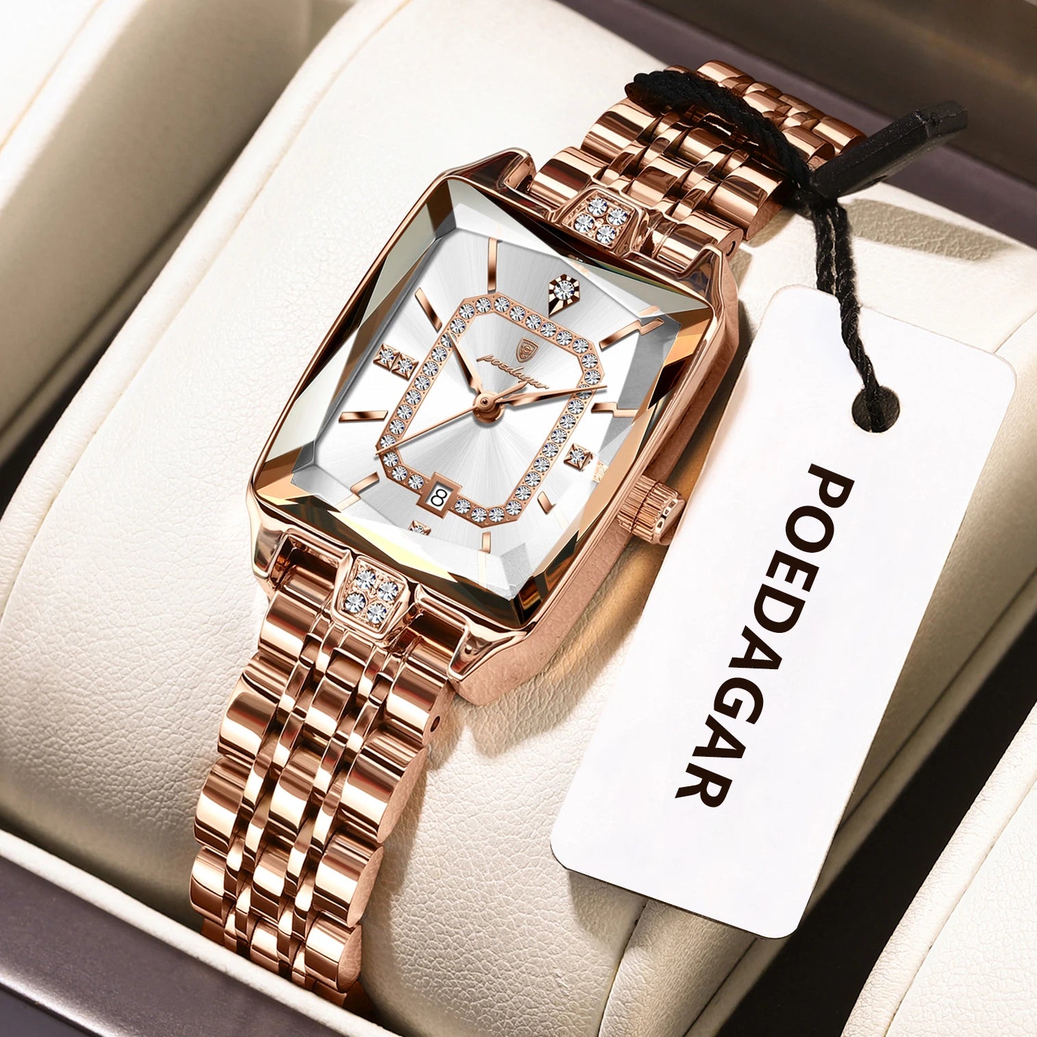 POEDAGAR Luxury Woman Watch Waterproof Date High - 785 RoseGold White / China Mainland