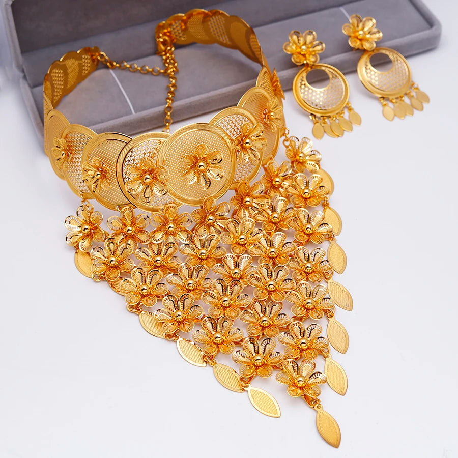 2PCS/Set  Dubai European and American Flower Earri