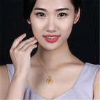 Real 18K Gold 2 Carats Topaz Pendant Women Luxury