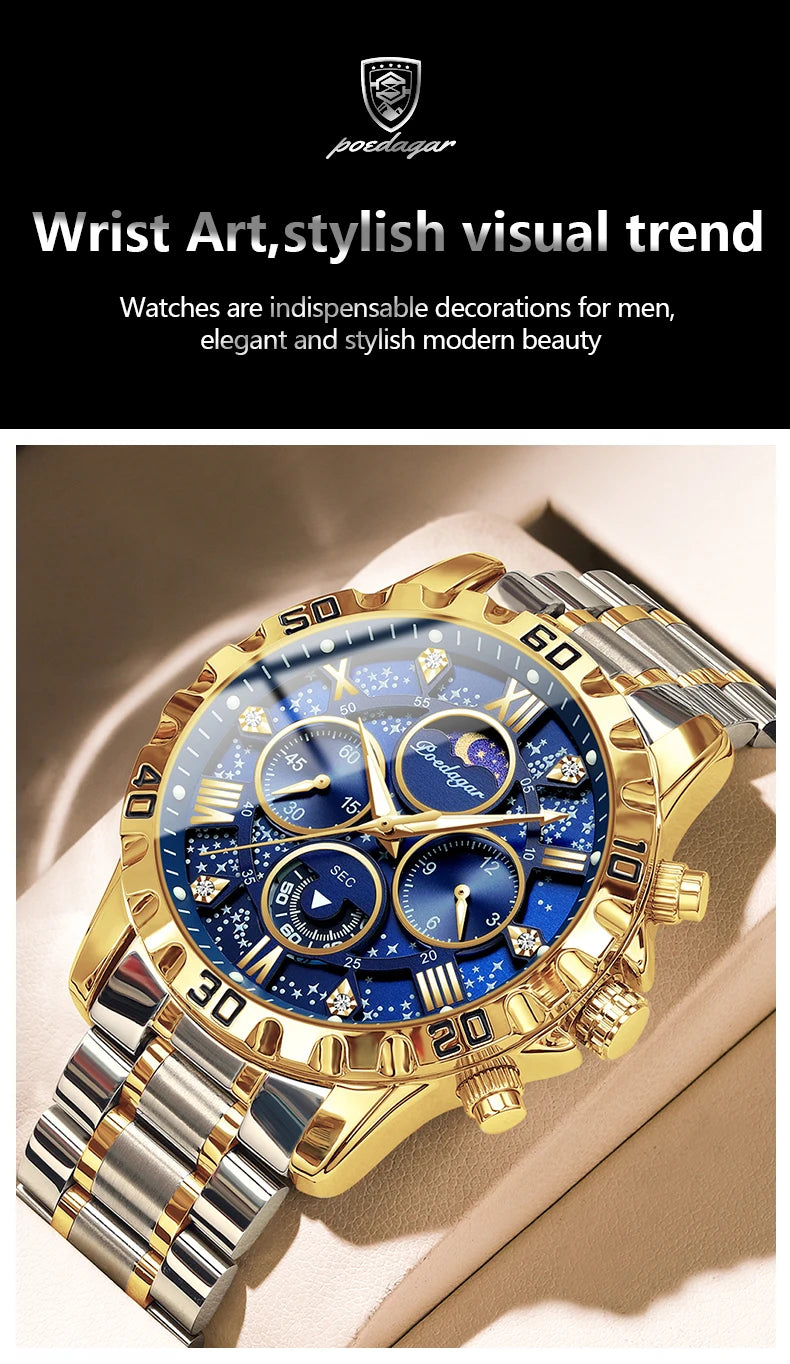 Poedagar Luxury Man Watch Waterproof Luminous.