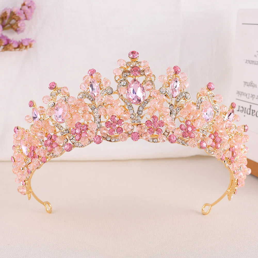 Kmvexo Handmade Pink Purple Crystal Beads Bridal.