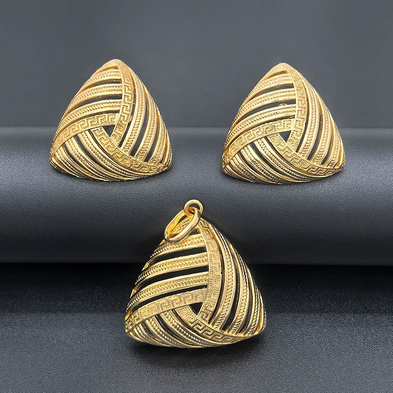 Italian Necklace Earrings Exquisite Gold Plated