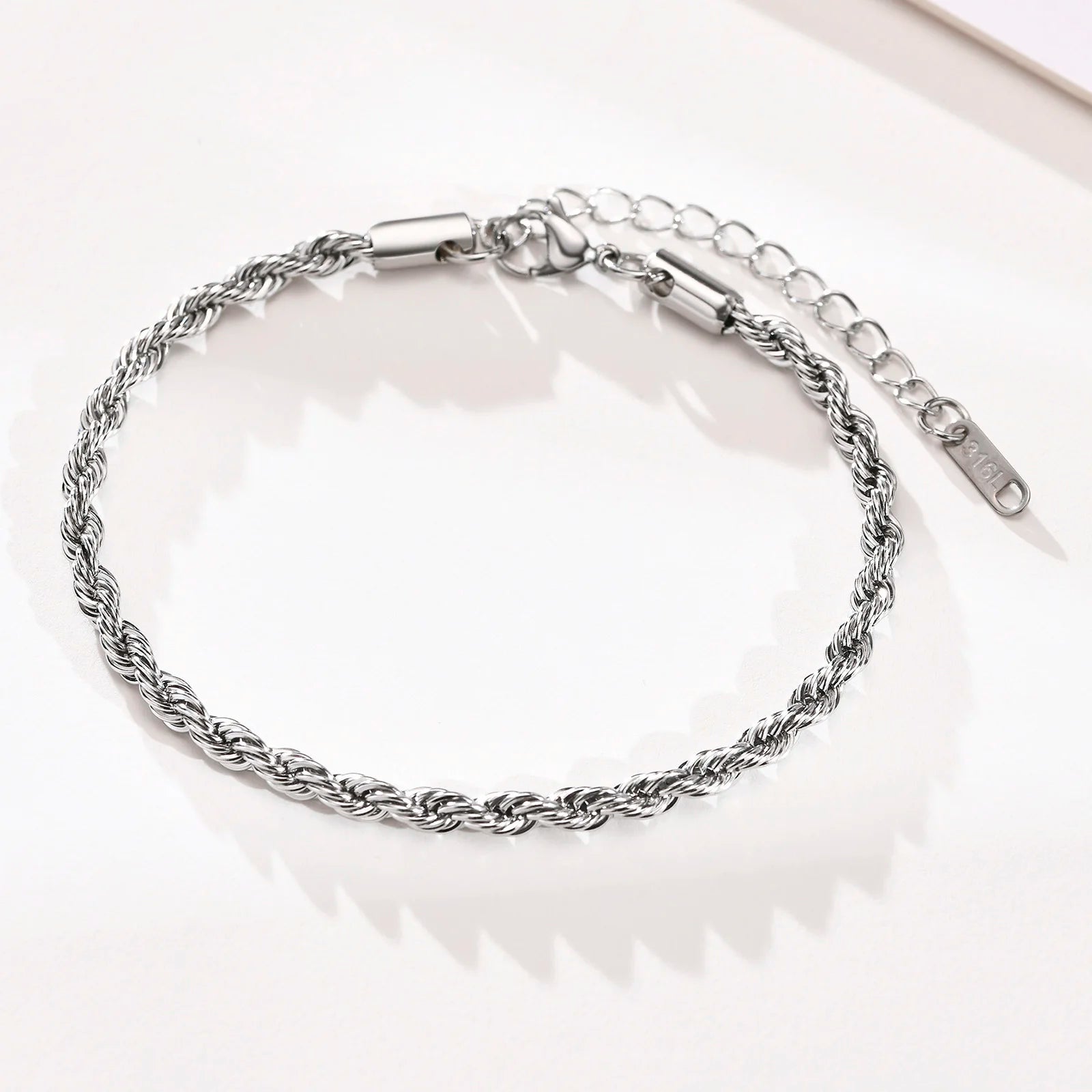 2-5MM Stainless Steel Rope Bracelets for Boys,Adju