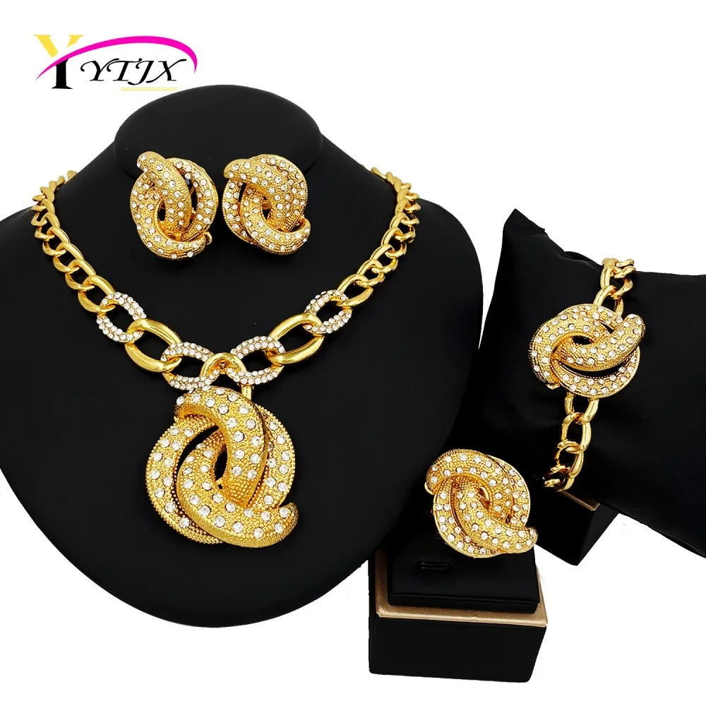 Ytjx 4 Pcs African Nigeria Big Jewelry Set For