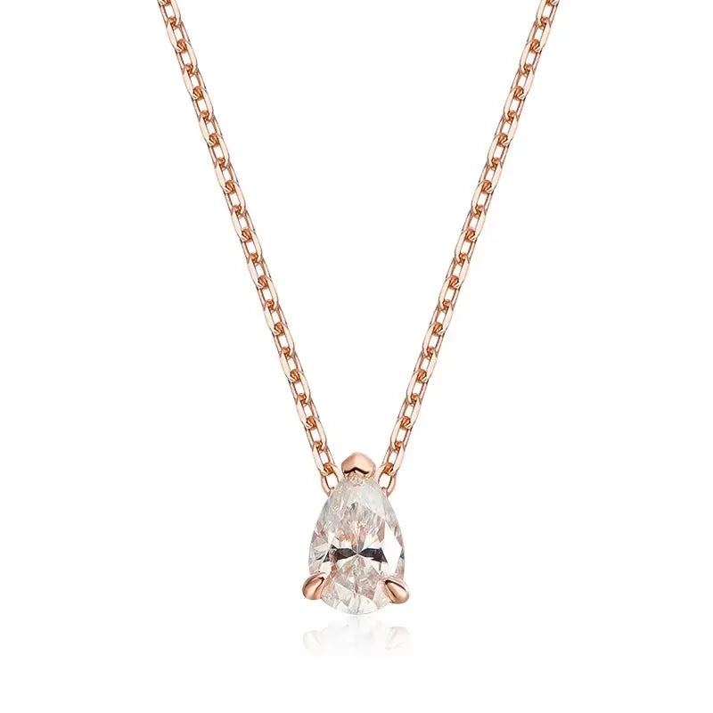 Smyoue Certified 1CT 2CT Pear Cut D VVS1 Moissanite - rose gold color / 5CT, rose gold color / 4CT, rose gold color / 3CT, rose gold color / 2CT, rose gold color / 1CT