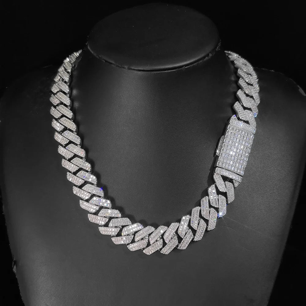 Hip Hop Two Stone 20mm Heavy Choker Necklace 2