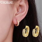 D Color Full Moissanite Hoop Earrings For Women.