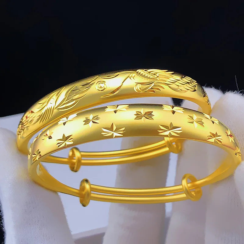 18k Gold Natural Jade Gemstone Bracelet Women