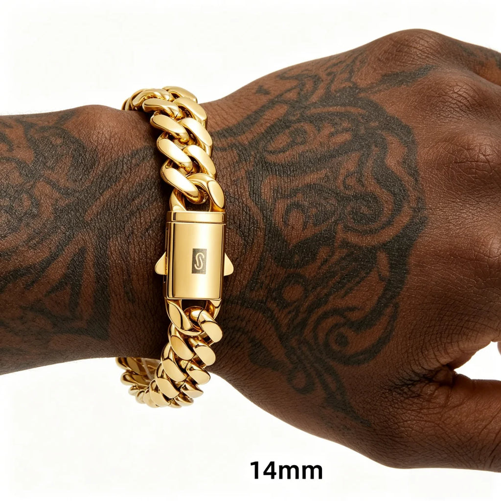 6-14mm wide Stainless Steel Cuban Miami Chains