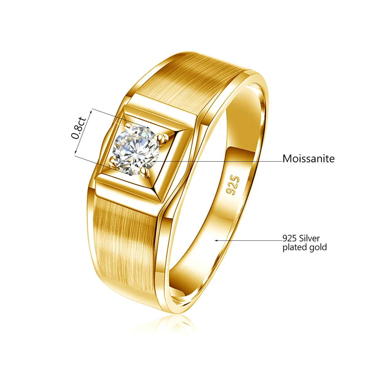 Sdoou 2 Ct Moissanite Rings Pass Diamond Test D