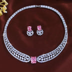ThreeGraces Exquisite Brilliant Pink Square Zirconia