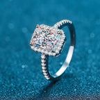 Aeteey Moissanite Diamond Square Ring D Color 1CT